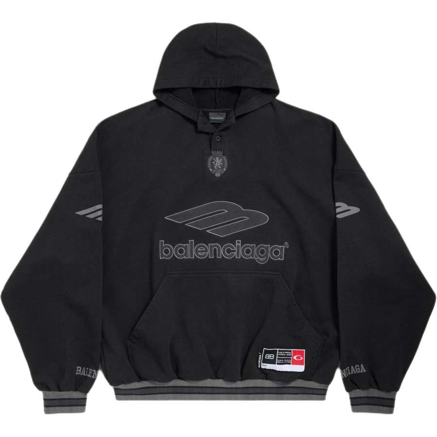 Balenciaga 3B Football cotton polo hoodie