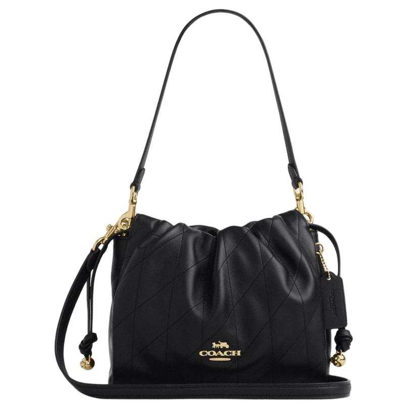 COACH Faye Sheepskin Shoulder Bag Small Women's Black