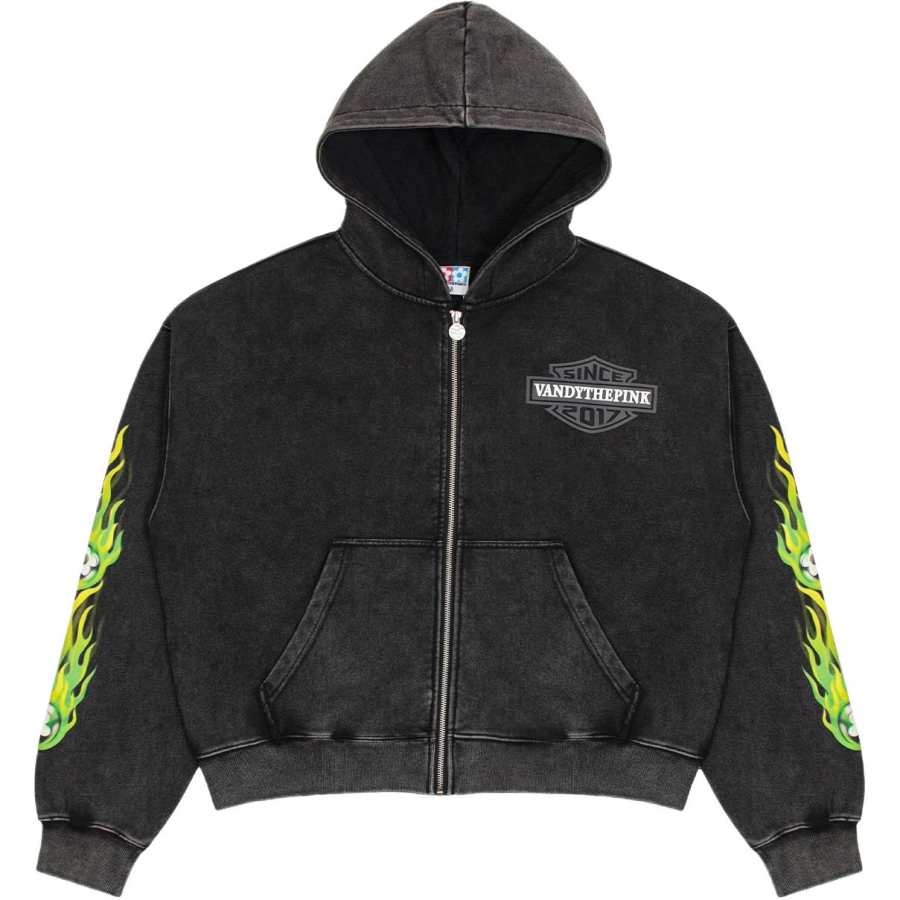 Vandy The Pink Flame Flower Ball Zip Up Jackets & Coats Men's