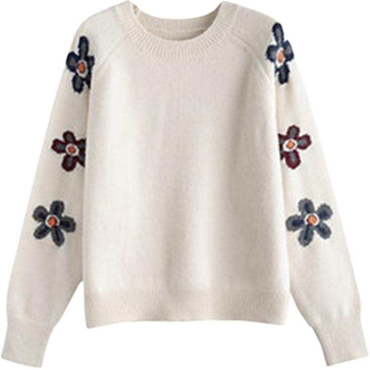 Tonlion Knitwear Women's Beige Apricot Crew Neck Thickened And Fleece Lined Base Layer