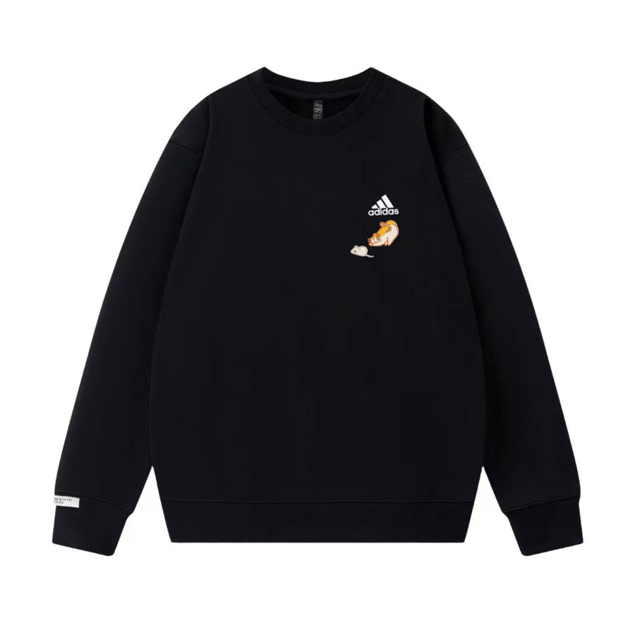Adidas Adidas LABEL Sweatshirts Unisex Black Crew Neck Moderate Regular