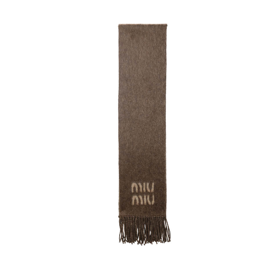 MIU MIU Miu Miu intarsia-logo scarf