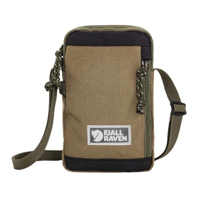 Fjallraven Nylon Shoulder Bag, Crossbody Bag Small Unisex Green & Earth Yellow