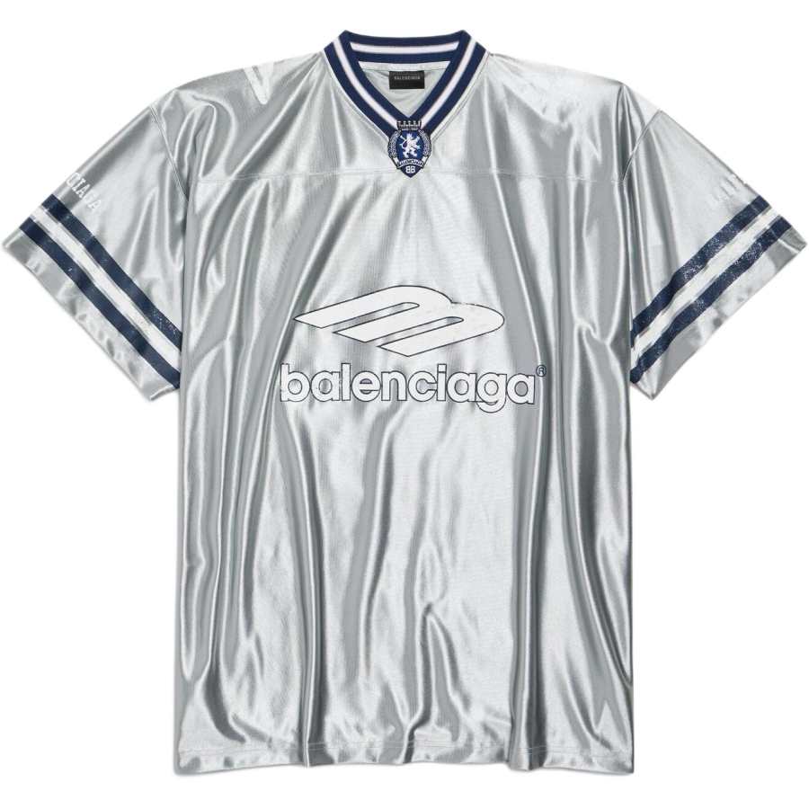 Balenciaga 3b Football V-Neck Oversized T-Shirt