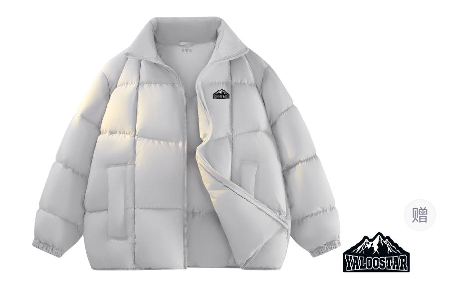YALU Down Jackets Unisex Stand Collar Thickened Puffer Jacket