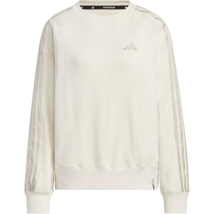 Adidas Adidas ESSENTIALS Loose Fit Logo Stripes Fleece Lined Long Sleeved Sweatshirt Japan Version Women's