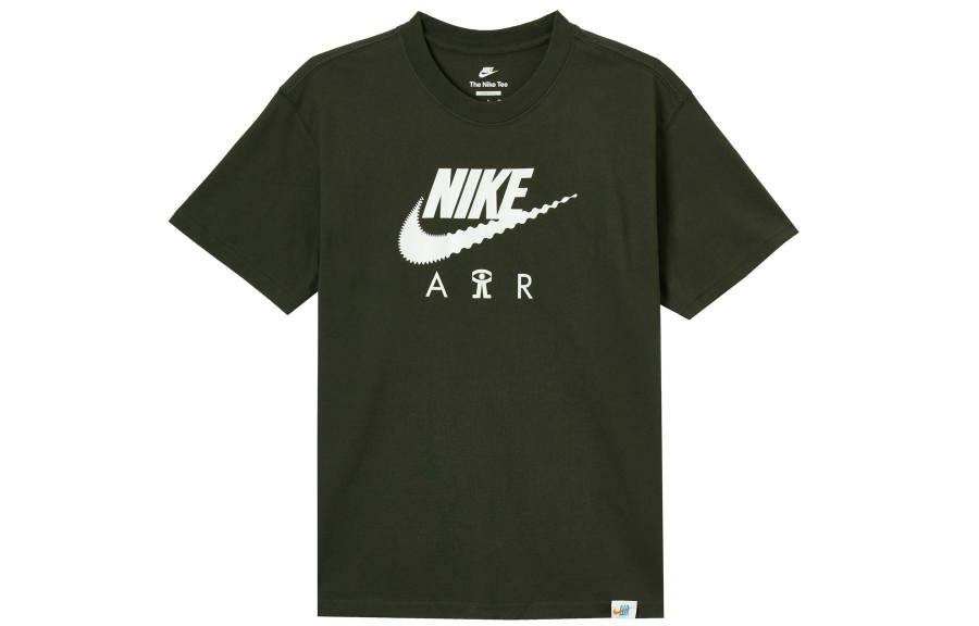 Nike Nike T Shirts Men's Green Crew Neck Moderate Straight Fit