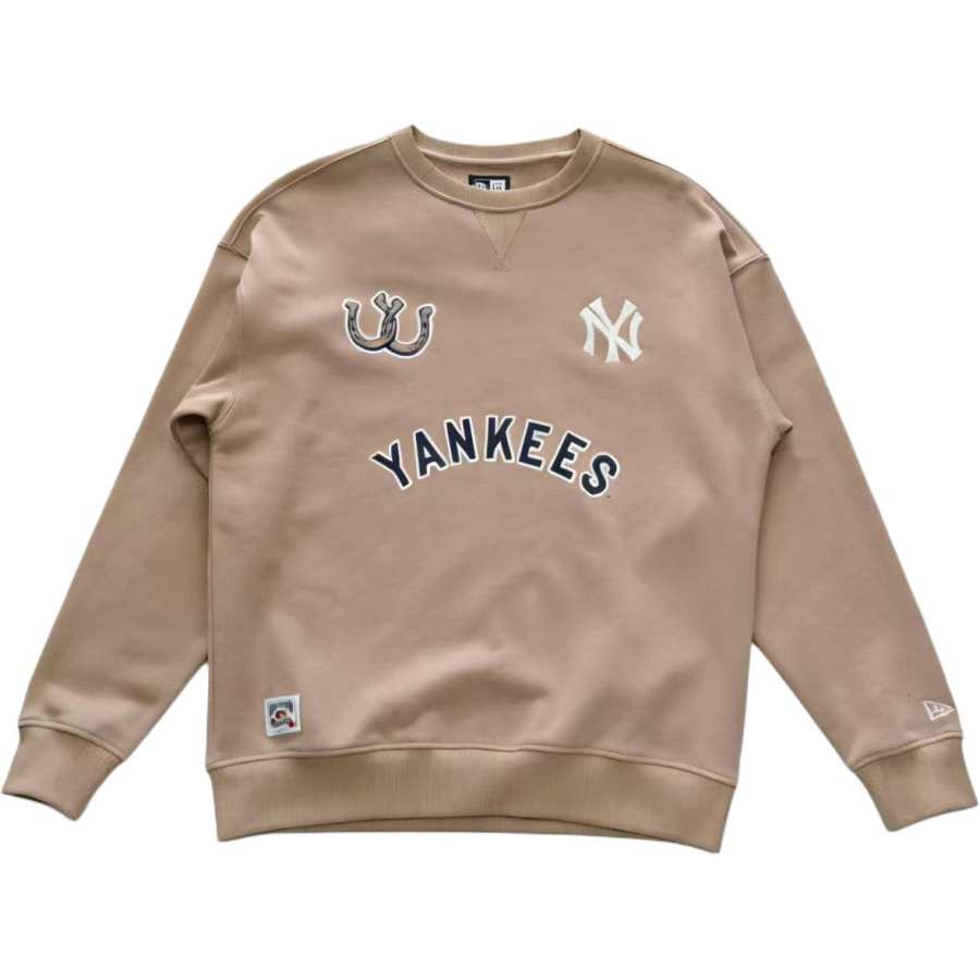 New Era Sweatshirts Unisex Khaki Crew Neck Moderate