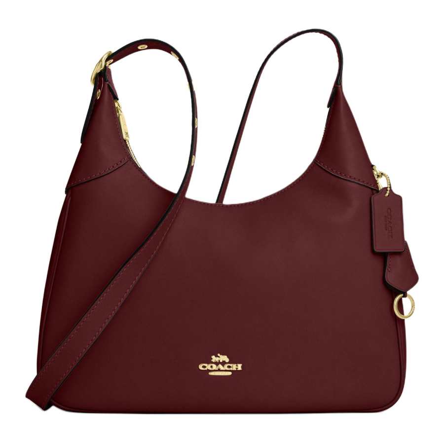 COACH COACH Ella Cow Leather Shoulder Bag Large Women's Umber Red