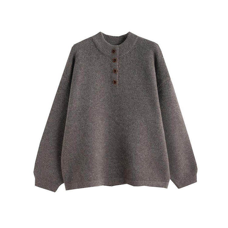 Tonlion Knitwear Women's Milk Coffee Crew Neck Moderate Base Layer