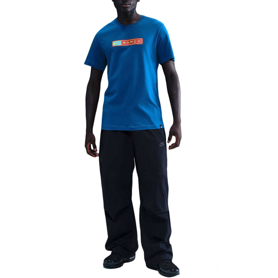 Nike Nike FC T Shirts Men's Fitness Blue Crew Neck Moderate