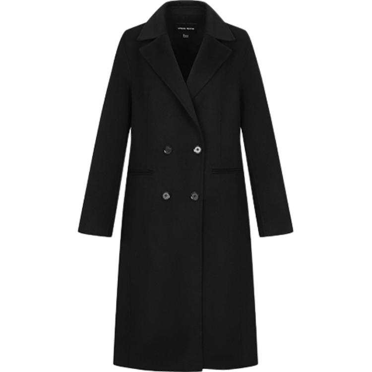 URBAN REVIVO Coats Women's Black Lapel Moderate