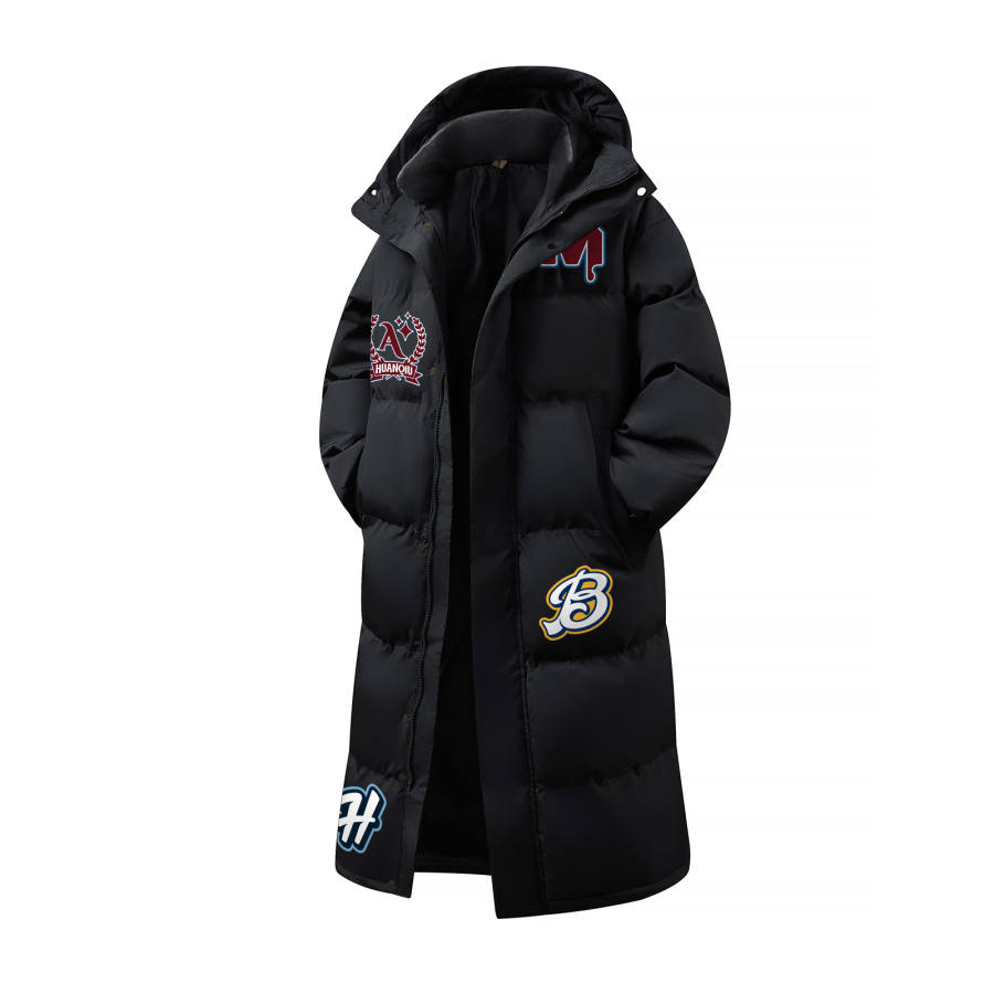 HUANQIU Puffer Jackets Unisex Hooded Thickened Padded Puffer Jacket