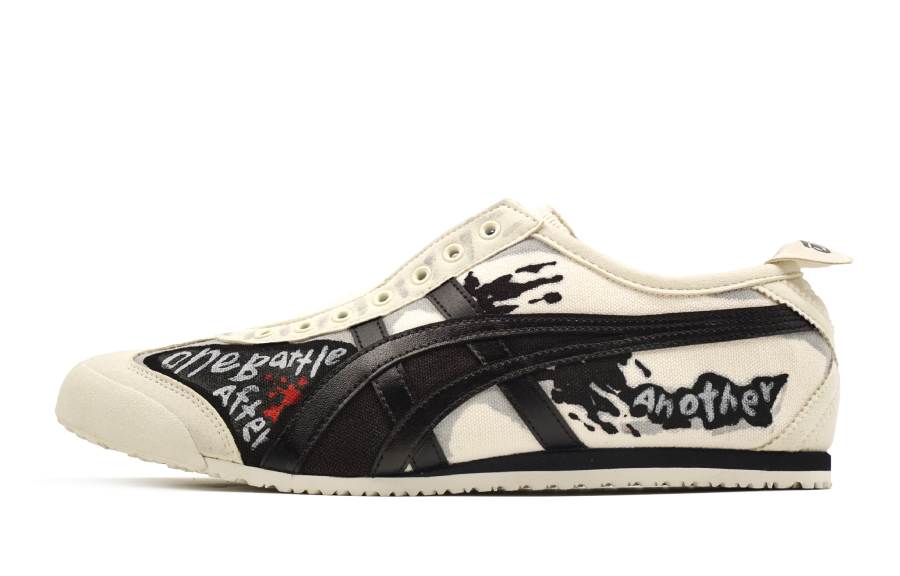Onitsuka Tiger MEXICO 66 Black Humor, Ink Splatter Mesh, Canvas, Textile, Synthetic Leather Lightweight Low top