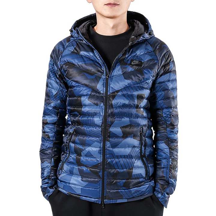 Nike Nike Down Jackets Men's Blue Hooded Thickened