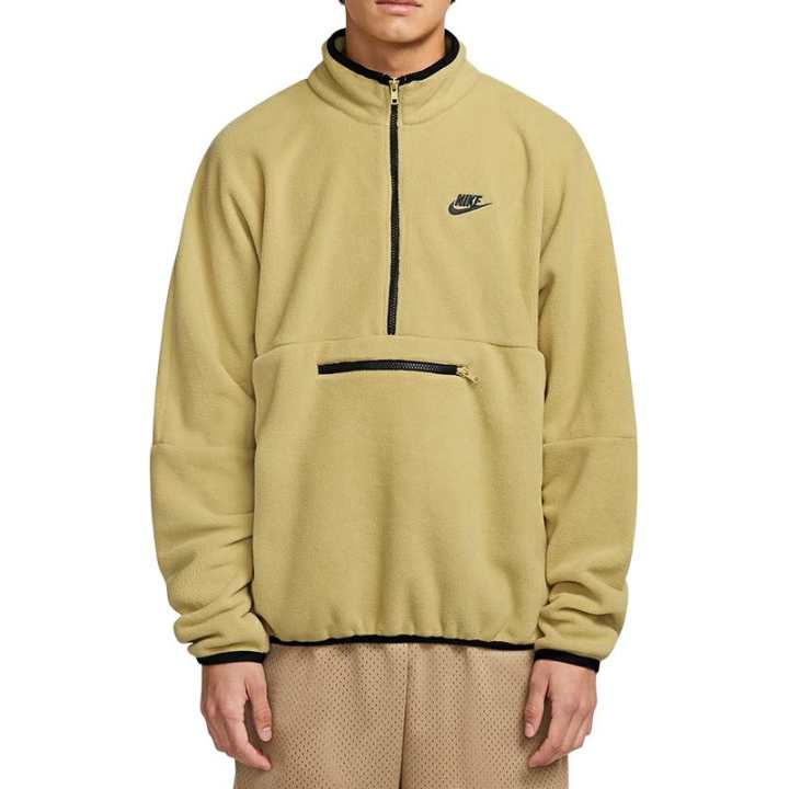 Nike Nike Club Sweatshirts Men's Beige Gold Stand Collar Moderate