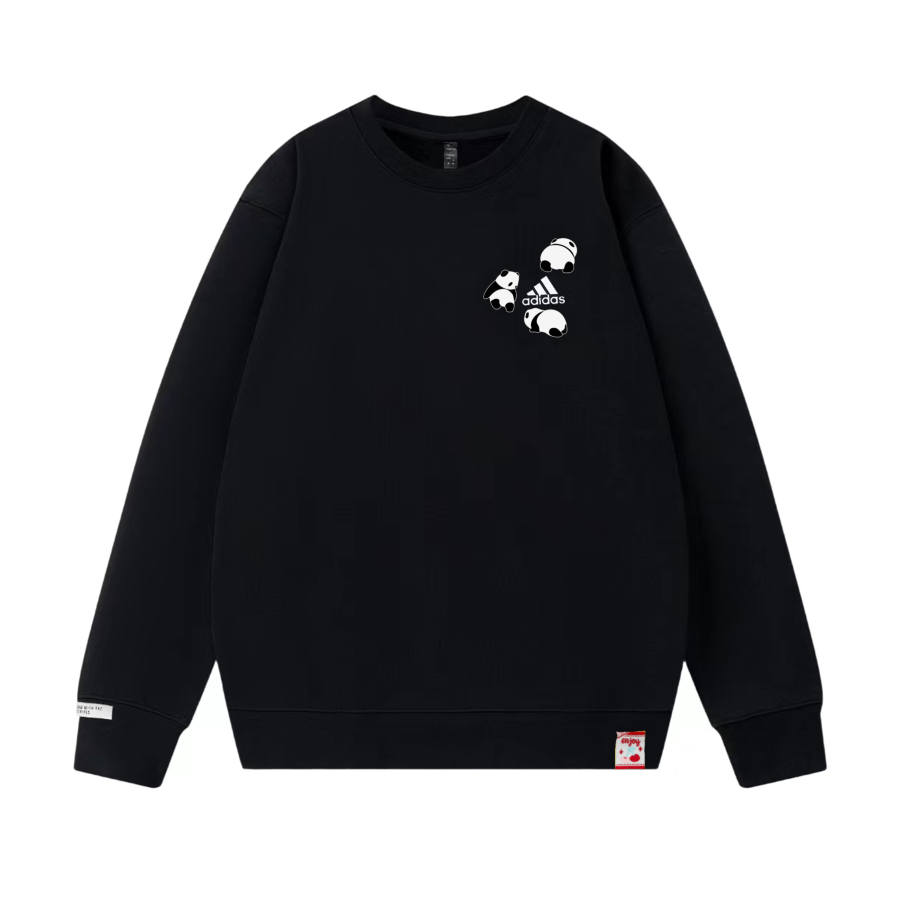 Adidas Adidas LABEL Sweatshirts Unisex Black Crew Neck Moderate Regular