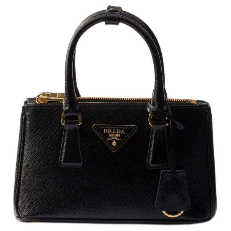 PRADA GalleriaSaffiano Leather Killer Bag One Shoulder Handbag Mini Women's Black