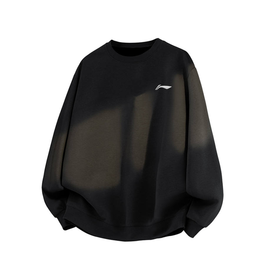 Li-Ning Li Ning Sweatshirts Unisex Black Crew Neck Thickened