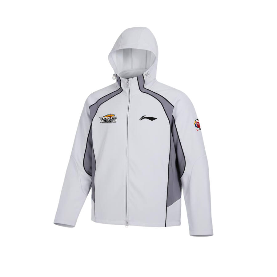 Li-Ning Li Ning Jackets Unisex Liaoning Team, White Hooded Thickened Soft Shell
