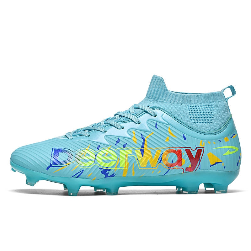 DEERWAY FG Firm Ground Cushioning Abrasion Resistant Lightweight Slip Resistant Soccer Shoes Unisex Mint Green