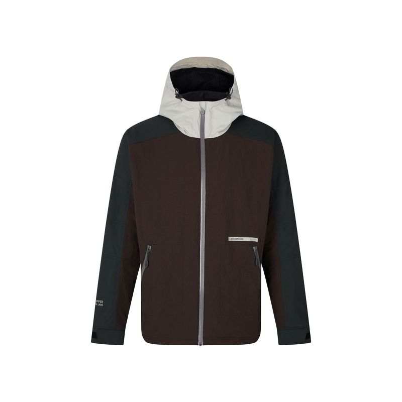 SALOMON Jackets Men's Dark Brown Hooded Non Detachable Moderate Other