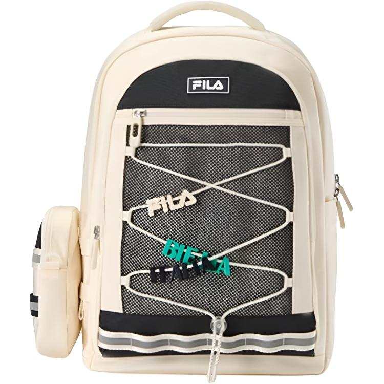 FILA KIDS Nylon Fabric Kids' Backpack Bag Extra Large Kids' Oriental White