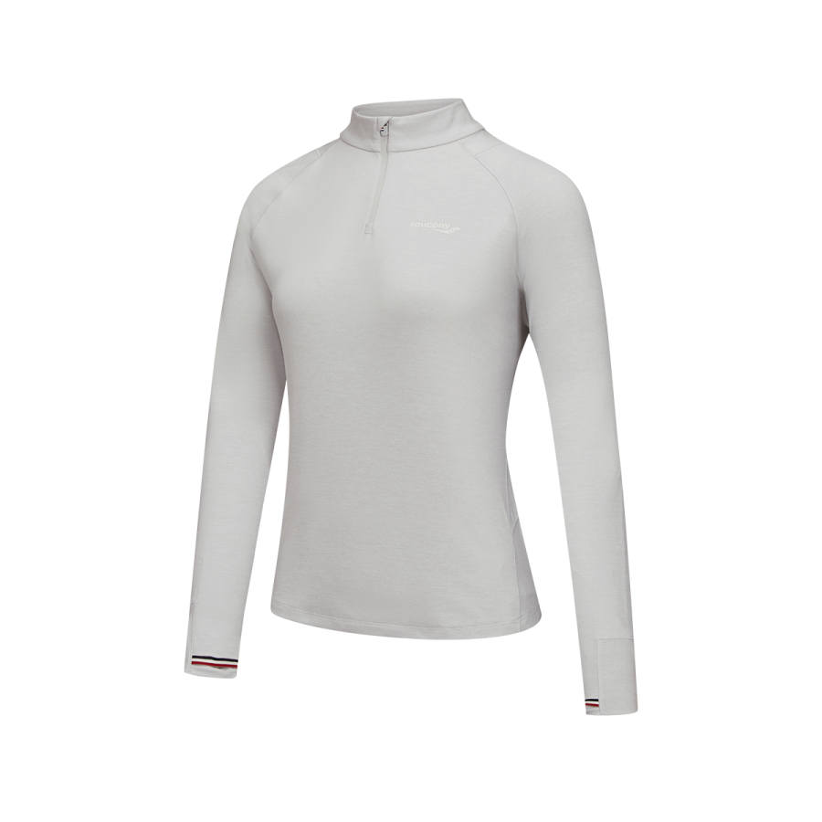 Saucony Knitwear Women's Galaxy Gray Stand Collar Moderate