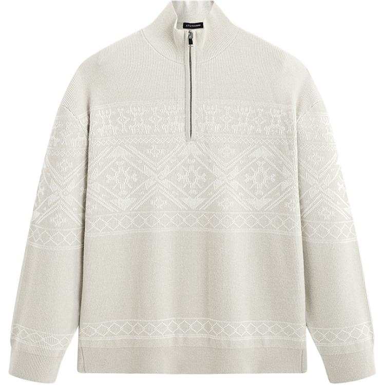 PEACEBIRD MEN Sweaters Men's Mist White 1 Half Turtleneck Moderate