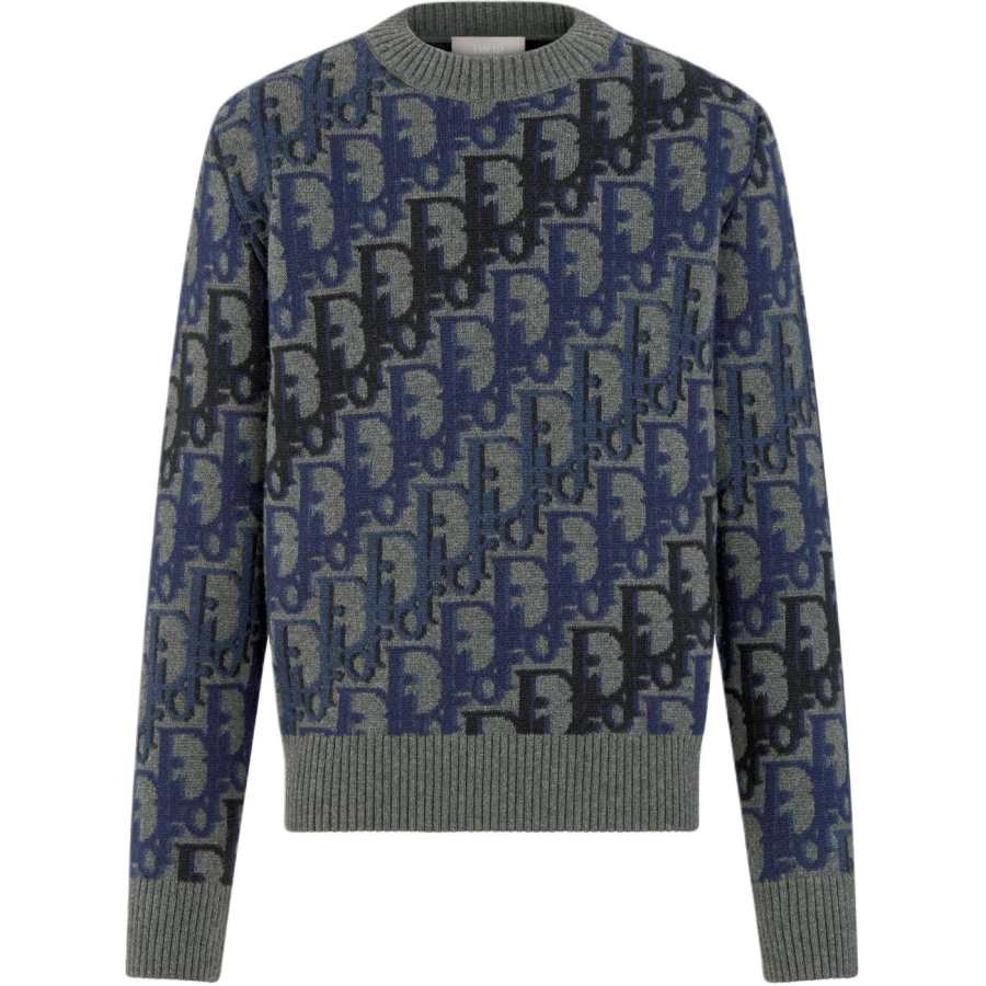 DIOR DIOR Sweaters Men's Gray Crew Neck Moderate