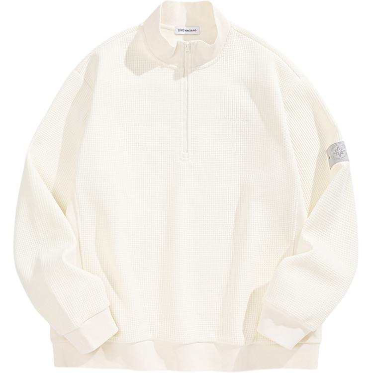 PEACEBIRD MEN Sweatshirts Men's Ecru 1 Half Turtleneck Thickened