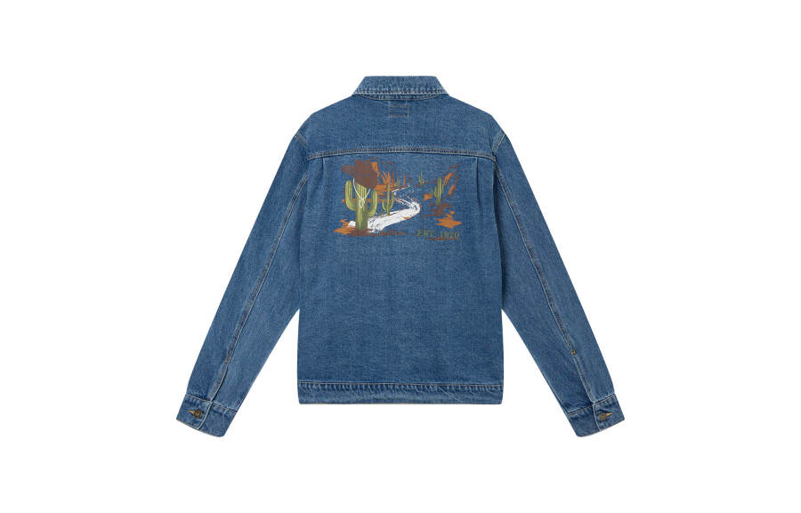 New Era Denim Jackets Unisex Blue Lapel Moderate