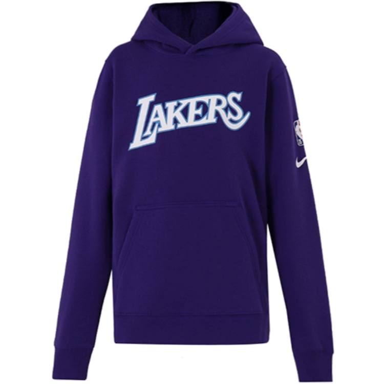 Nike Nike Sweatshirt Kids' Apparel, Print Casual Hooded Fleece Lined Winter Purple Kids'