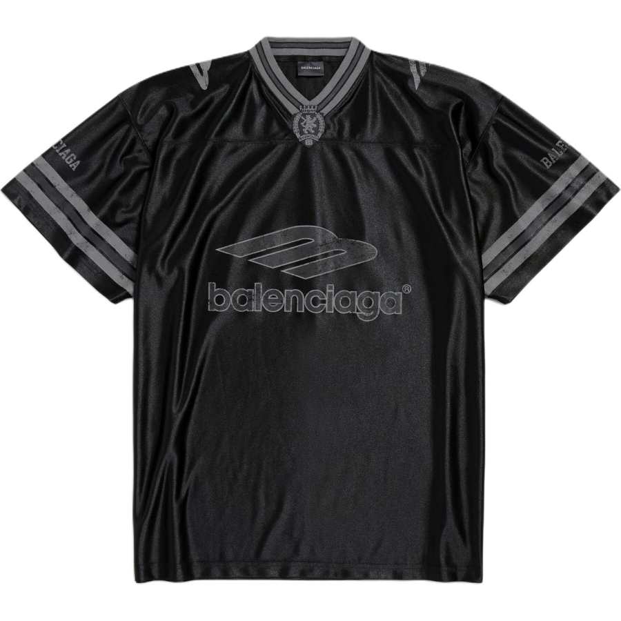 Balenciaga 3b Football V-Neck Oversized T-Shirt