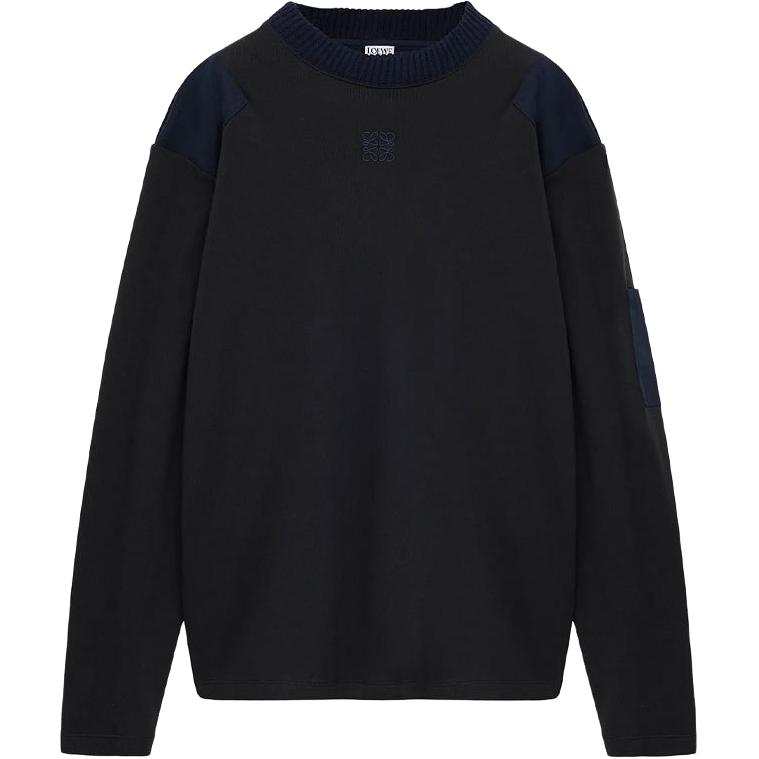 LOEWE Knitwear Men's Coal Gray/Dark Marine Blue Crew Neck Moderate Other