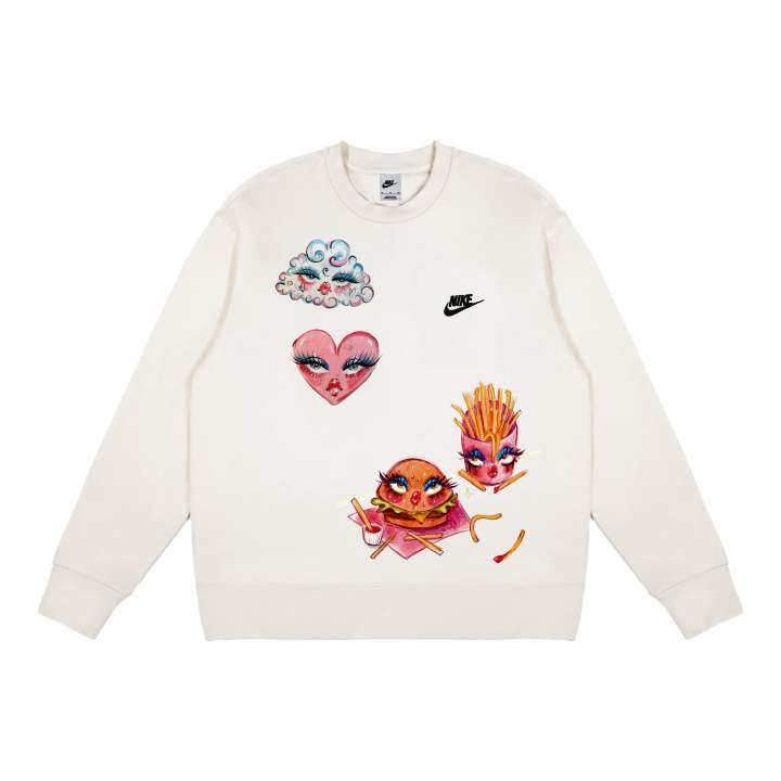 Nike Nike Sweatshirts Unisex Ecru Crew Neck Thickened Regular