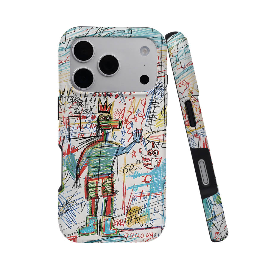 Keshami PC Material Crown Graffiti Anti Drop Style/Half Bag Style With Magnetic Phone Cases