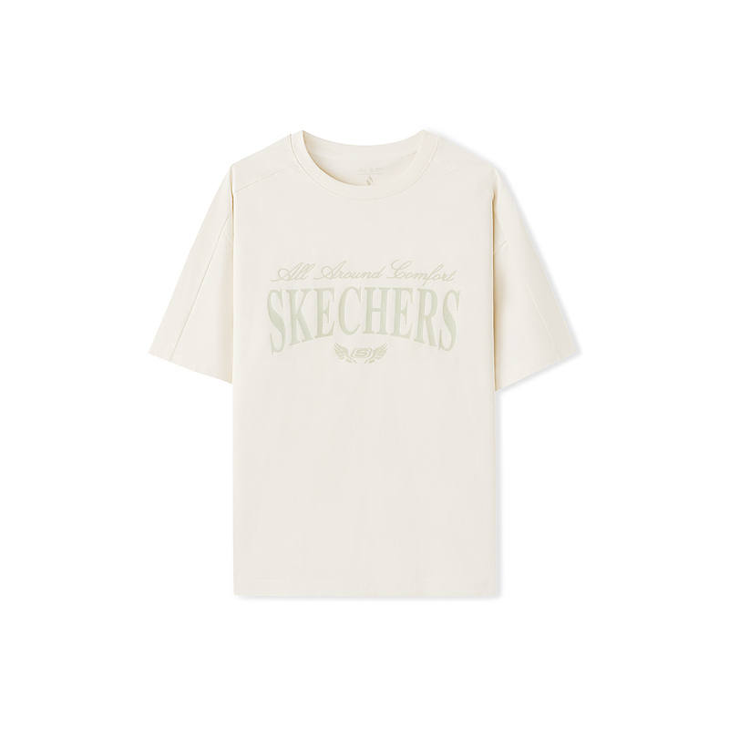 Skechers T Shirts Unisex Gardenia/01B4 Crew Neck