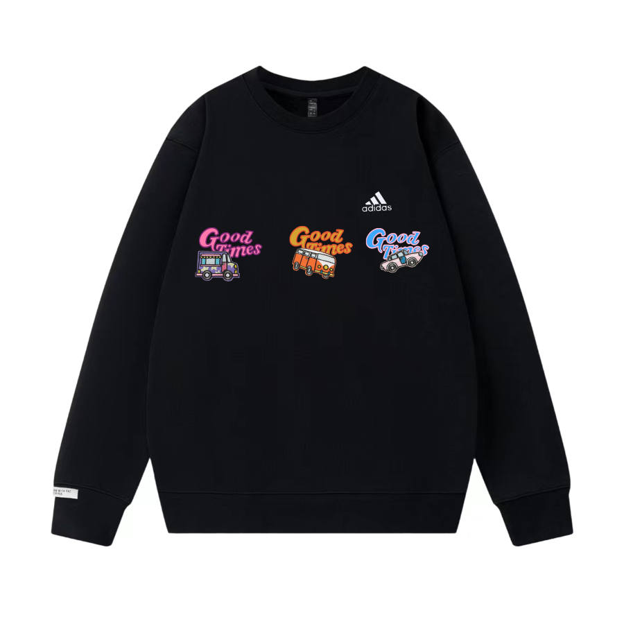 Adidas Adidas LABEL Sweatshirts Unisex Black Crew Neck Moderate Regular