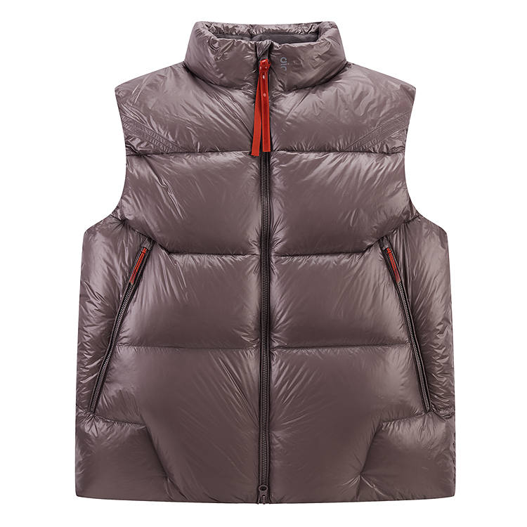 PEACEBIRD MEN Down Vests Men's Juniper Purple 1 Stand Collar Moderate Other