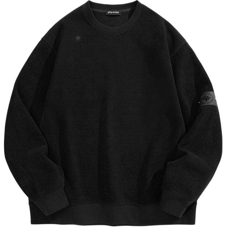 PEACEBIRD MEN Sweatshirts Men's Black 1 Crew Neck Moderate