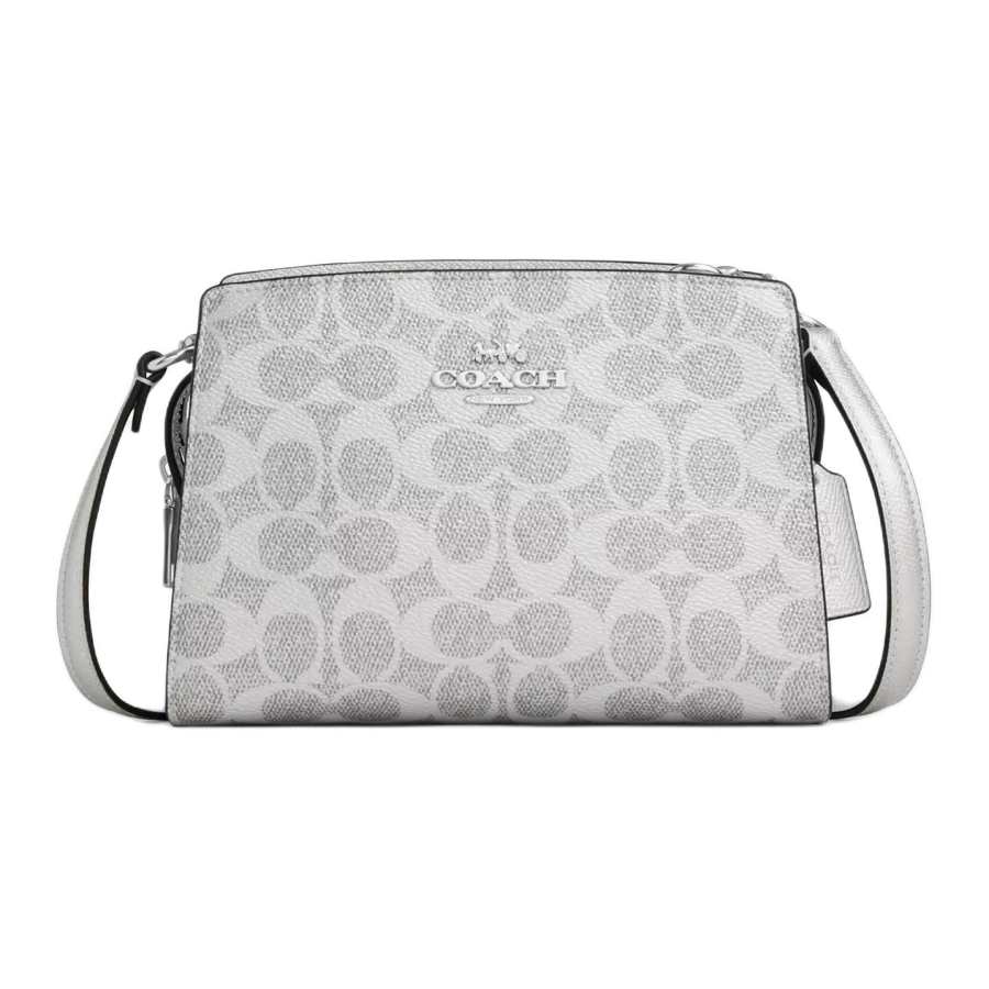COACH Coated Canvas Crossbody Bags Small Women's Silver