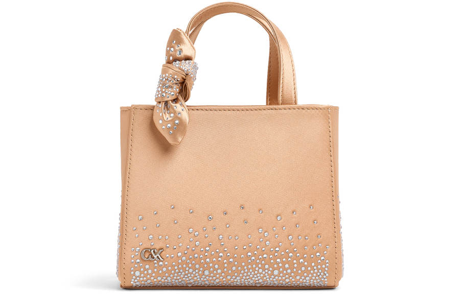 CHARLES&KEITH Top Grain Cow Leather With Textile Crossbody Bags Mini Women's Nude Flesh/Black