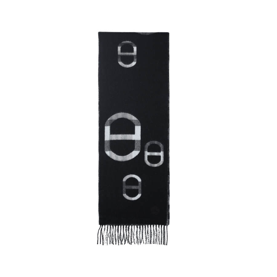 HERMES HERMES Cashmere Knit Scarves Unisex Black
