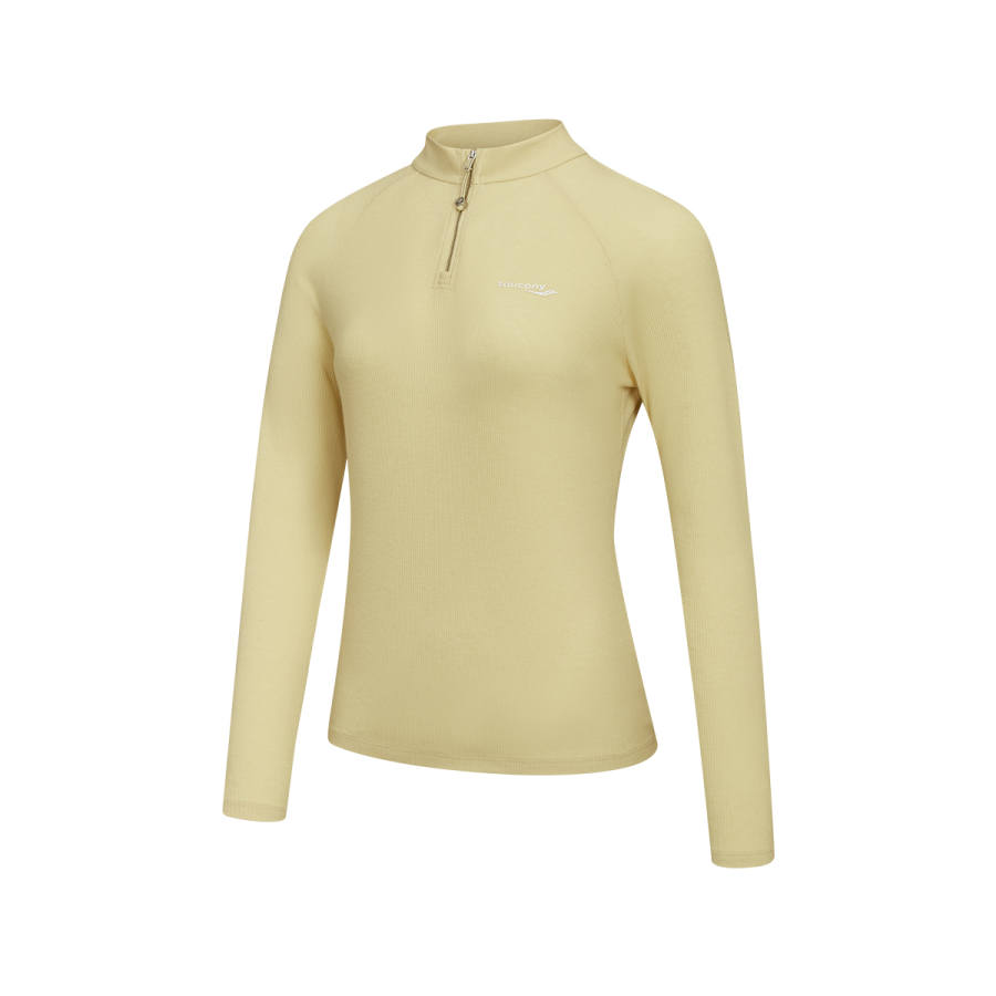 Saucony Knitwear Women's Misty Yellow Stand Collar Moderate