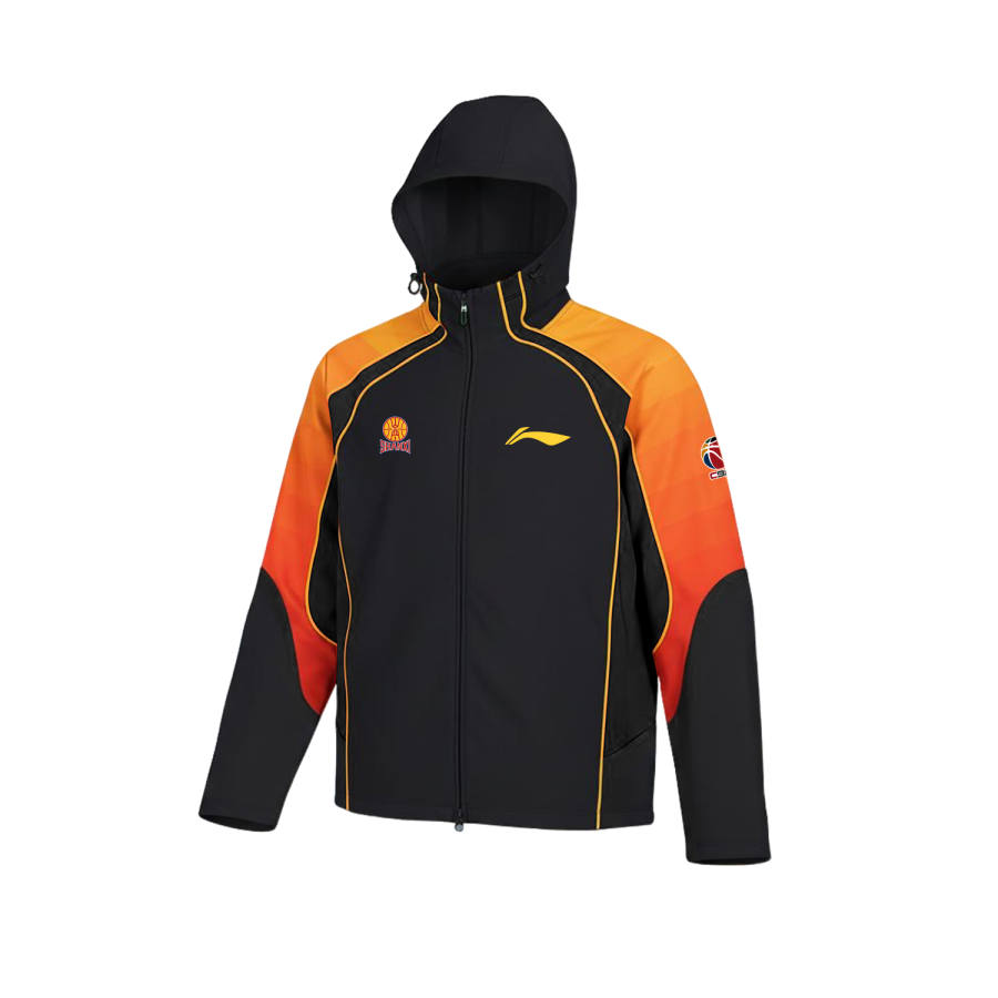 Li-Ning Li Ning Jackets Unisex Shanxi, Black Hooded Thickened Soft Shell