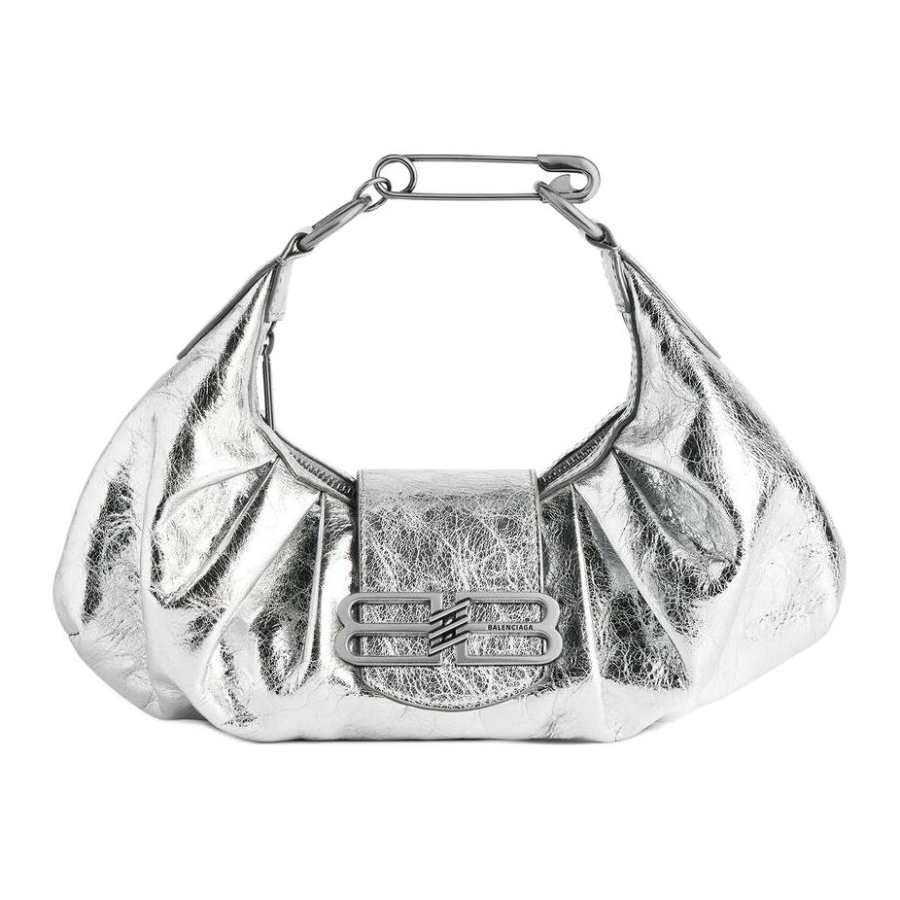 Balenciaga Sheepskin Handbag Small Women's Silver