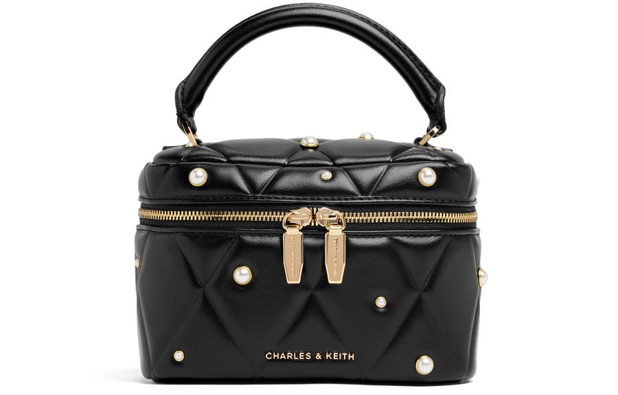 CHARLES&KEITH Pu Jewelry Bag Handbag Small Women's Black
