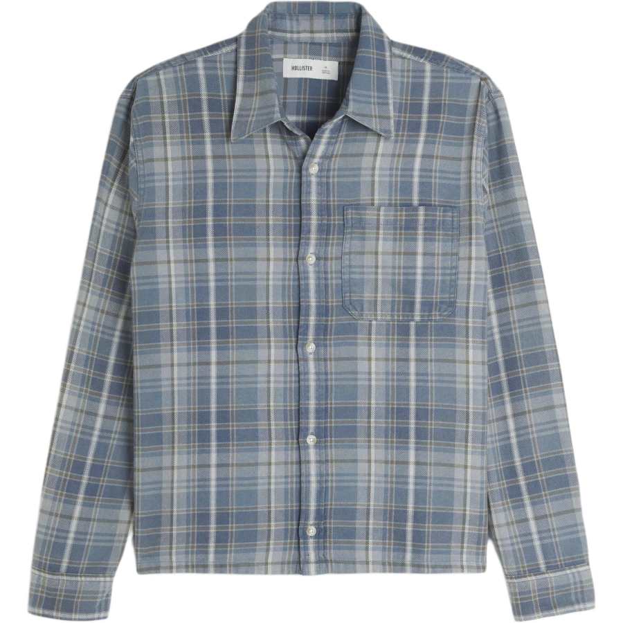 Hollister/ Shirts Men's Slate Plaid Lapel Moderate