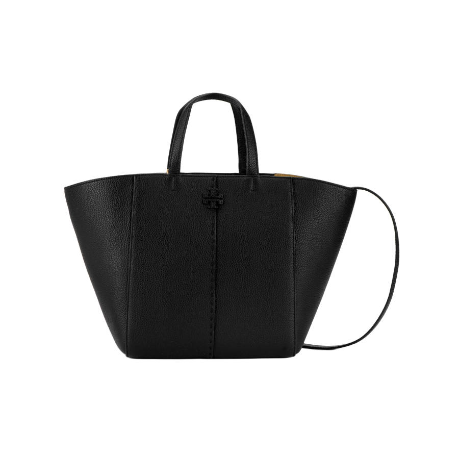 TORY BURCH Litchi Grain Leather Shoulder Bag, Crossbody Bag, Handbag Women's Black